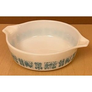 Vintage Pyrex Blue Amish Butterprint Casserole Dish Without Lid #471  1 PT READ
